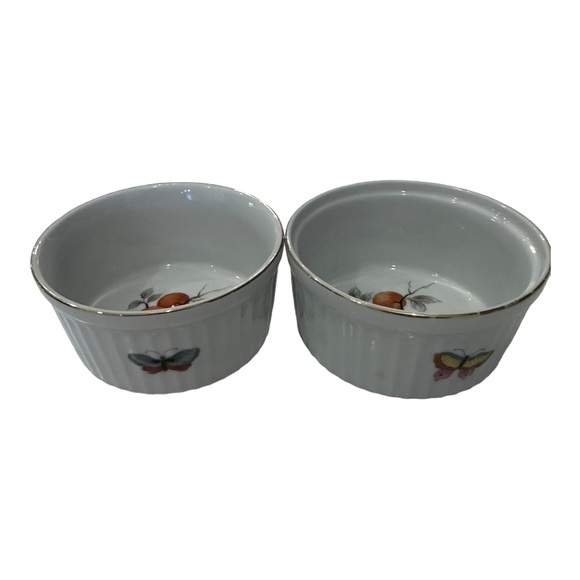 Set of 2 Andrea by Sadek Ramekin Soufflé Dish Porcelain France small bowl Fruit - Picture 4 of 5